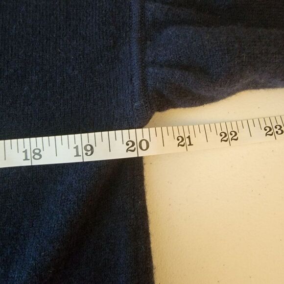 BCBG Maxazria Womens Size Small Blue V-Neck Short Sleeve Lambswool Tunic Sweater - Picture 6 of 7